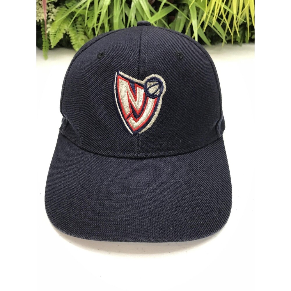 New Jersey Nets Hat Cap Fitted Mens 7 3/8 Navy NBA Basketball Shield Logo